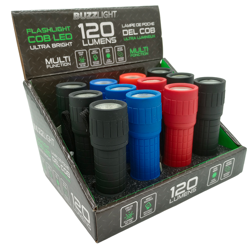 Image COB rubberized plastic flashlight, assorted colors